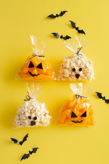 Halloween-vakantieconcept met decor voor cadeauzakjes