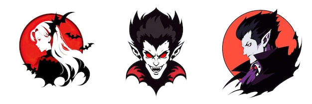 Photo halloween vampire logo 2d