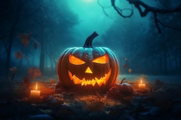 Halloween verheugt angstaanjagende pompoenkunst en mystieke feesten voor een feestelijk seizoen