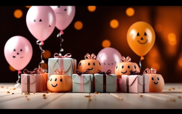 Halloween verkoop geschenk dozen met ballon AI Generative