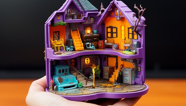 A halloween version of a polly pocket toy compact