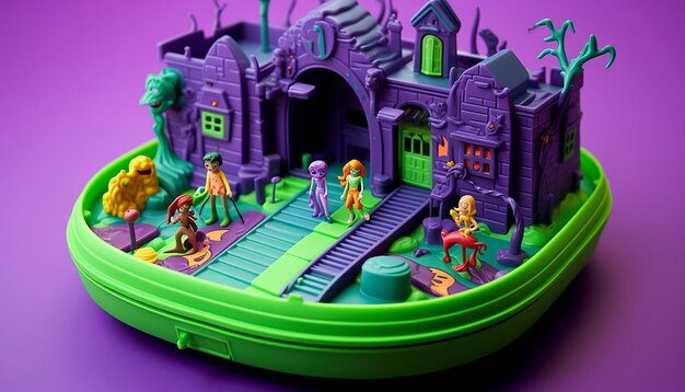 A halloween version of a polly pocket toy compact