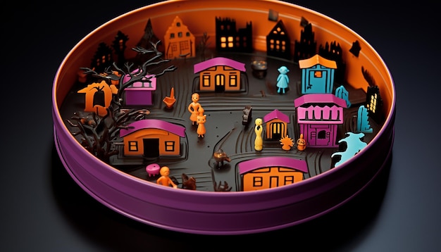 Photo a halloween version of a polly pocket toy compact