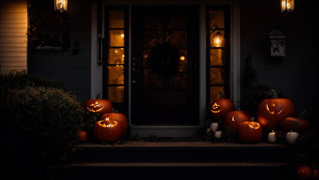 Photo halloween vibe with pumpking