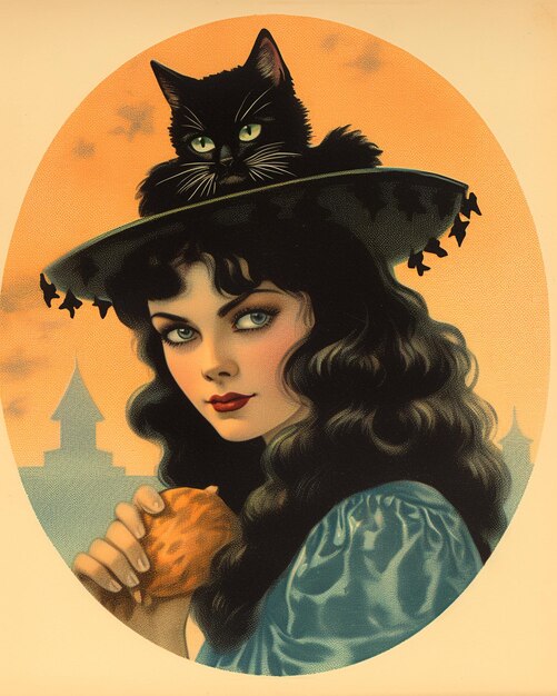 Halloween Vintage retro heksenposter