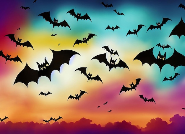 Halloween vleermuizen op de achtergrond