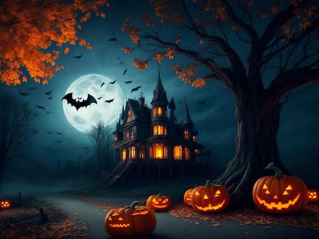 Photo halloween wallpaper ai generated