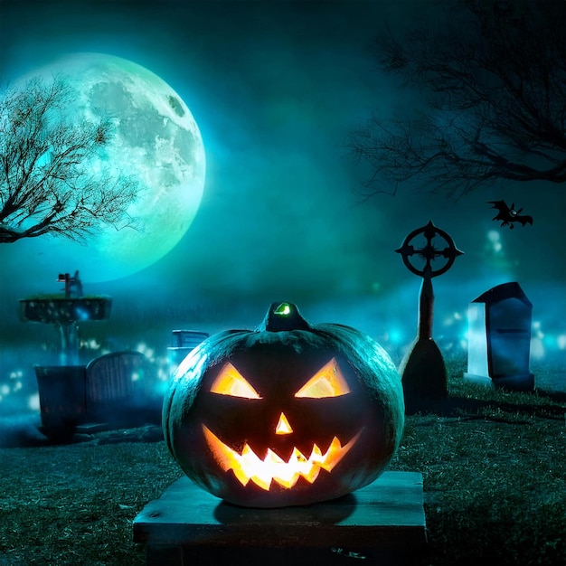 halloween wallpaper with evil pumpkin