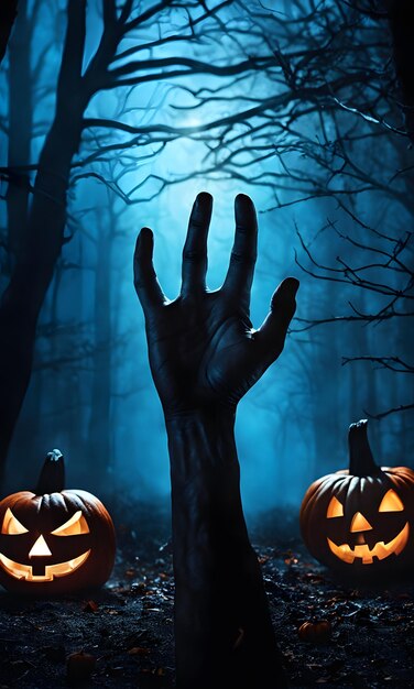 halloween wallpaper with zombie hand