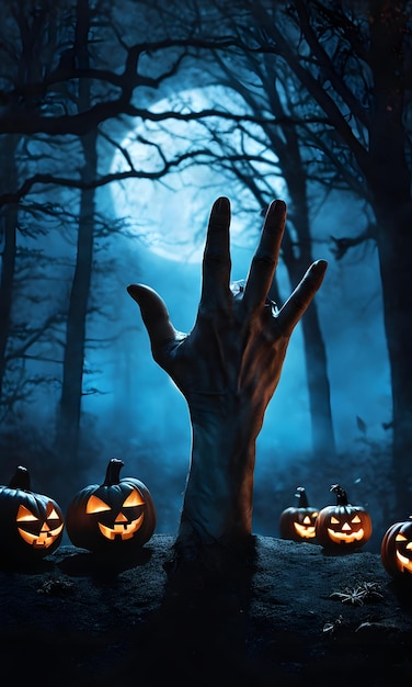 halloween wallpaper with zombie hand