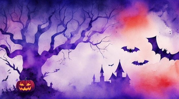 Halloween watercolor abstract background for Halloween