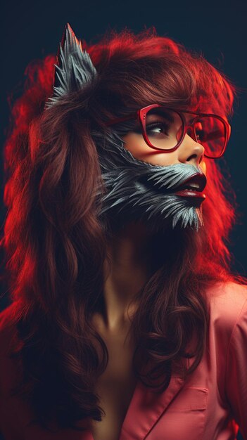 Halloween weerwolf vrouw met bril