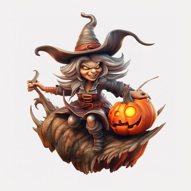 Halloween witch Cartoon character Generative ai