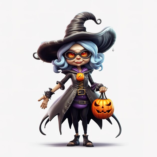 Halloween witch Cartoon character Generative ai