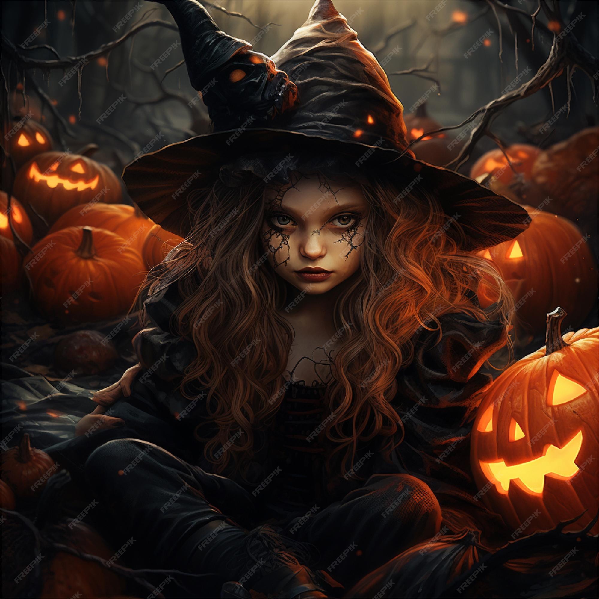 Premium AI Image | halloween witch charachter