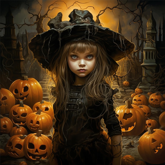 halloween witch character digital