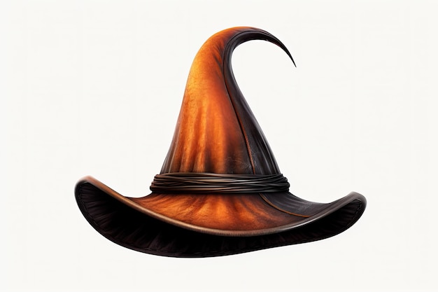 Halloween witch hat on isolated white background