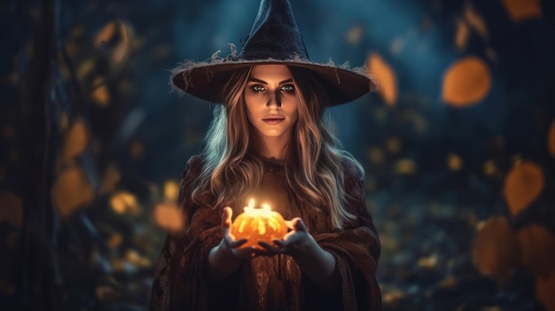 Halloween witch Illustration AI Generative