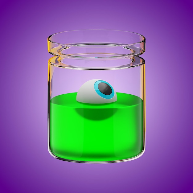 Halloween witch magic bottle icon 3d rendering on isolated background