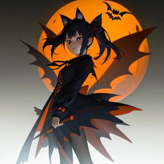 Halloween witch with pumpkin