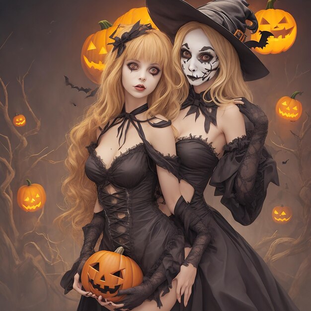 Halloween with horror girl