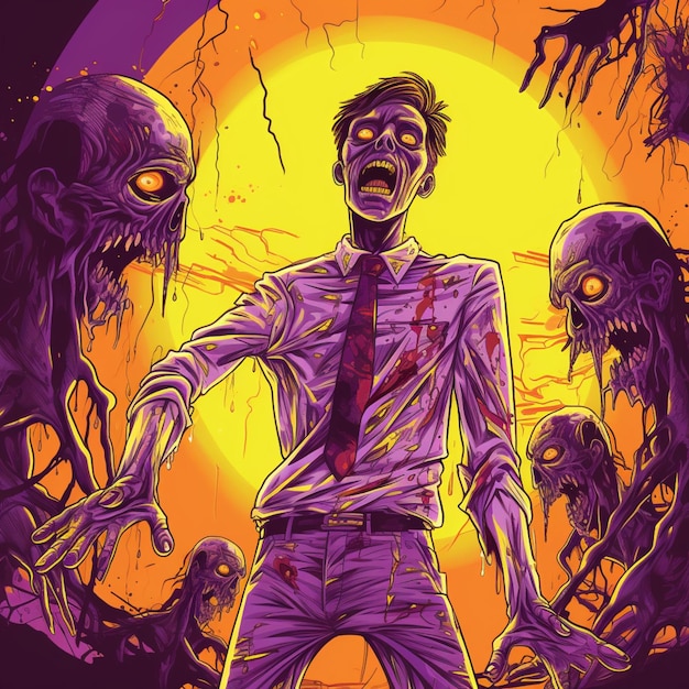 Photo halloween zombie wallpaper background