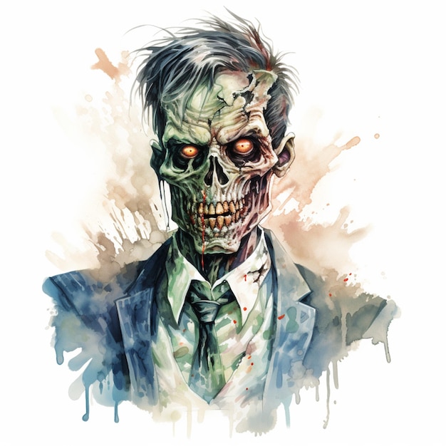 Halloween zombie on white background