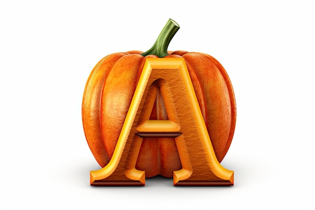 Halloweenstyle letter A on jackolantern background