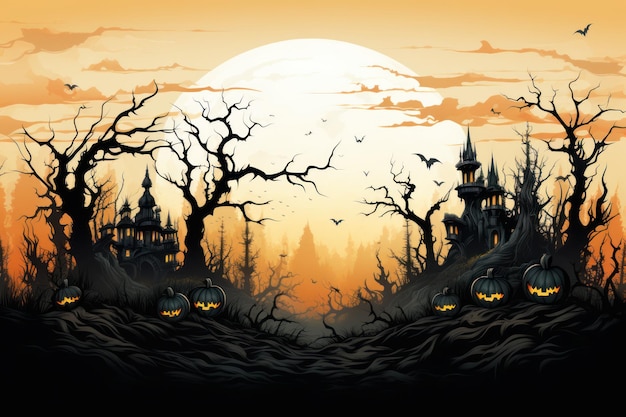 Photo halloweenthemed background spooky seasonal delights generative ai