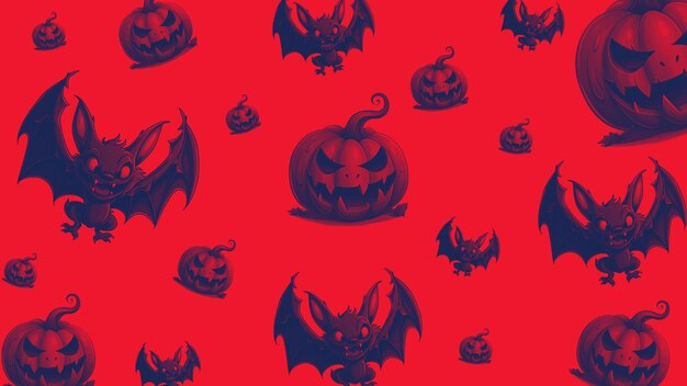 Halloweenthemed design featuring a bat pumpkin Halloween and autumn elements Background for a