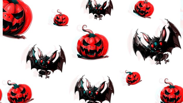 Photo halloweenthemed design featuring a bat pumpkin halloween and scary elements backgrouns