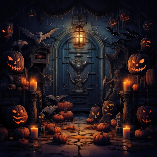 Premium Photo  A Halloweenthemed escape room with puzzles and spooky clues