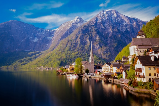 Photo hallstatt town in austria.