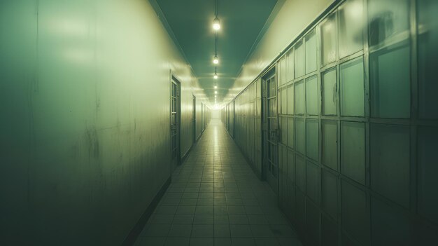 Photo hallway blurred prison interior