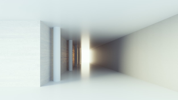 Photo hallway interior / 3d rendering