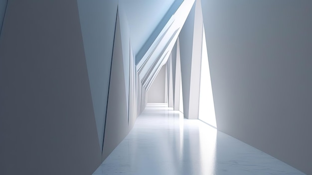 A hallway with white walls and a light on the ceiling.