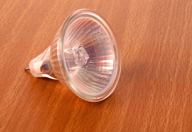 Halogen lamp on a table