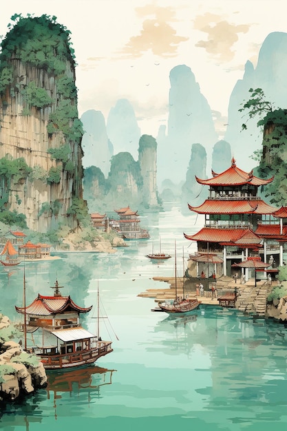 Halong Bay landscape Art