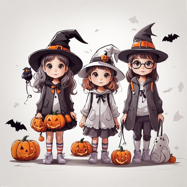 Photo haloween cute girls