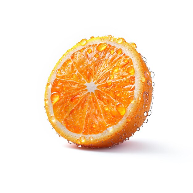Halved Orange on White Background Generative AI