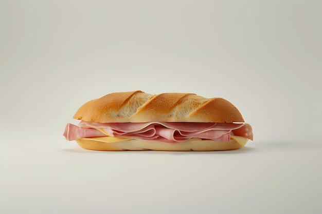 Ham cheese sandwich white background