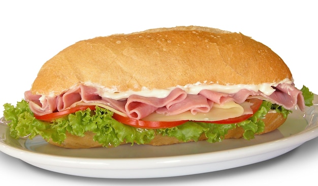 ham sandwich with mayonnaise