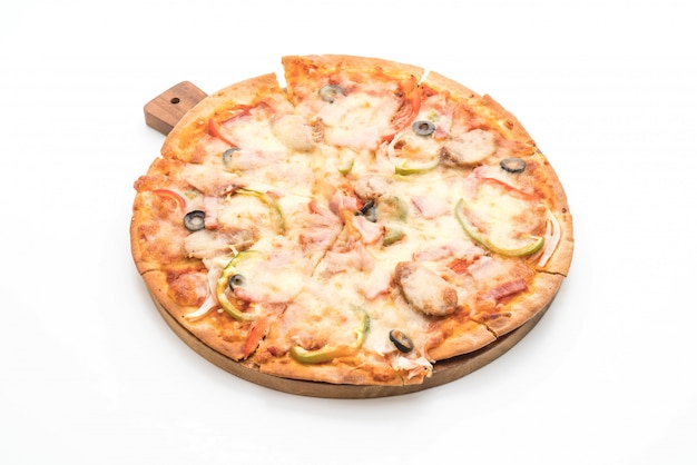 Pizza al prosciutto e salsiccia