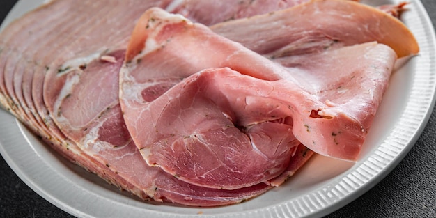 ham slice pork meat eating cooking appetizer meal food snack on the table copy space food background