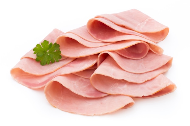 Ham  on white isolated