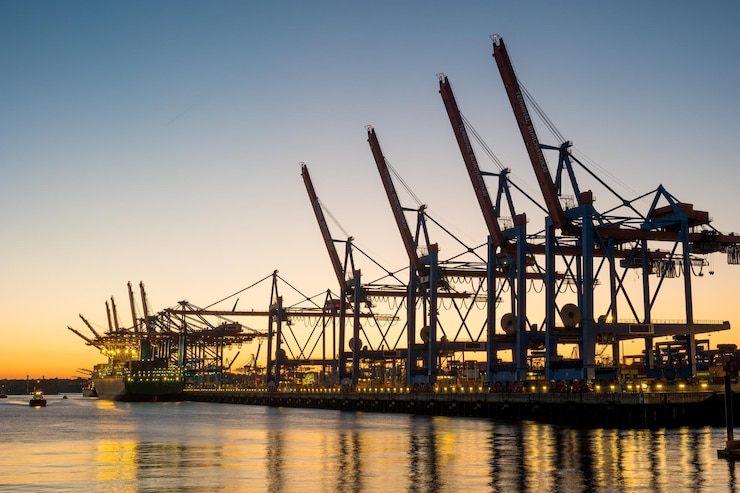 Photo hamburg container harbor, germany