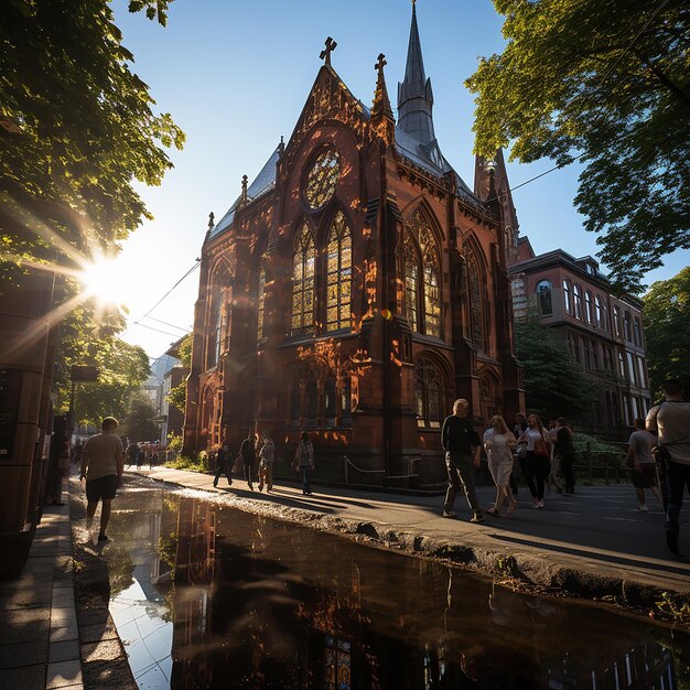 HAMBURG (Duitsland) 25 augustus: Sint-Catherine-kerk in Hamburg, Duitsland, gezien op 25 augustus 2016