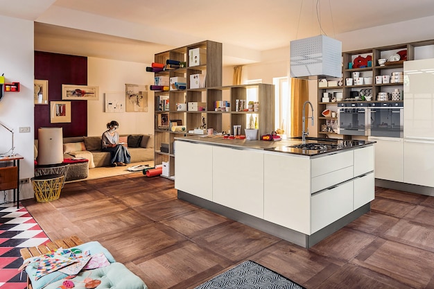 Amburgo, germania - 15 luglio 2019: interior design di cucina di lusso moderno in stile minimal