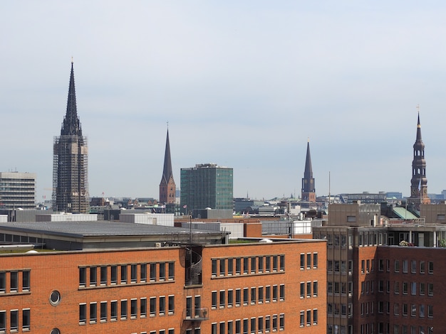 Hamburg skyline view