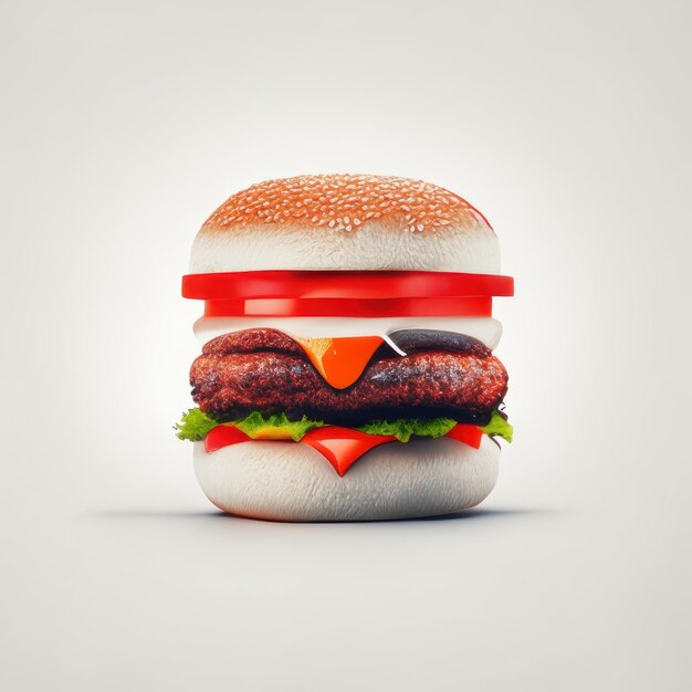 Иллюстрация с реалистичной иконой гамбургера 3D
